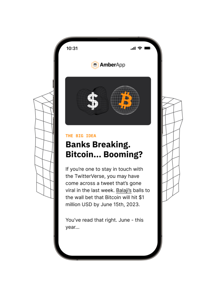 AmberApp Bitcoin news in a phone